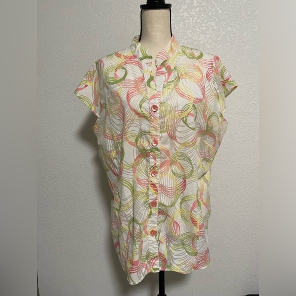 Dressbarn Womens Multi Button-up Shirt Size 18/20
